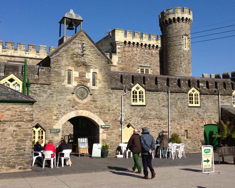 Entrance to the tearooms at Caerhays Castle and Gardens
